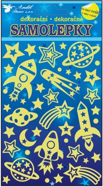 Wall Sticker Glow in the Dark 18 x 13 cm, Spaceships