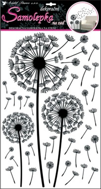 Wall Sticker 50x32 cm, Black Dandelion