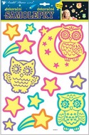 Glow-in-the-dark stickers Owls 35 x 28 cm