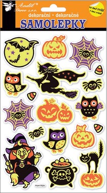 Glow-in-the-dark stickers Halloween with witch 25 × 14 cm