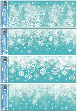 Decorative Window Cling Stripes with Glitter Winter 60 × 21 cm