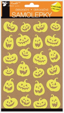 Glow-in-the-dark Halloween stickers – Smiling pumpkins 14 × 25 cm