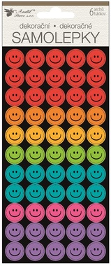 Smiley Stickers, colored, 6 sheets / 300 pcs, 9.5 × 21 cm
