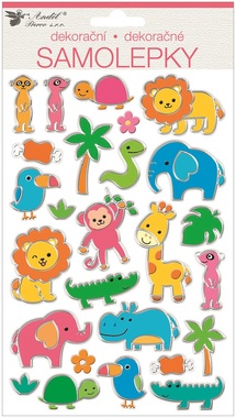 Glittery Plastic Stickers – ZOO 14 × 25 cm
