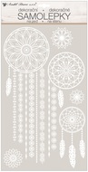 10486 Samolepky na zeď b&iacute;l&yacute; lapač snů s glitry 24 x 47 cm-1