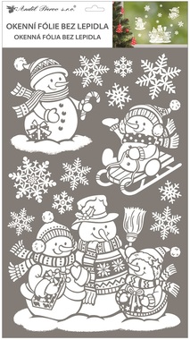 Decorative Window Cling with Glitter Snowmen 32 × 59 cm