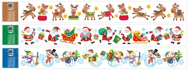 Decorative Window Cling Stripes with Glitter Children's Motifs 59 × 7 cm