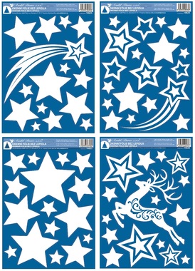 Decorative Window Cling With White Glitter Comets and Stars 29 × 41 cm