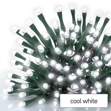 Christmas lights 50 m – 500 LEDs, cold white, 8 functions + 5 m cable