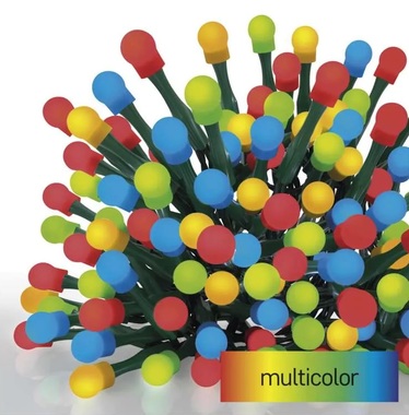 LED Christmas cherry chain - balls, multicolor, 20 m, 200 LEDs, 8 functions, timer