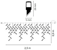 11080 Osvětlen&iacute; v&aacute;nočn&iacute; - nadstaviteln&yacute; vodop&aacute;d 2,5m-100 LED tepl&aacute; b&iacute;l&aacute;+ 5 cm př&iacute;vodn&iacute; kabel-2