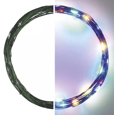 Nano string lights, green, 4 m – 40 LEDs, multicolor + 5 m power lead + timer