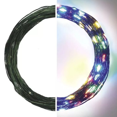 Nano string lights, green, 15 m – 150 LEDs, multicolor + 5 m power lead + timer