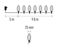 11333 Osvětlen&iacute; řetěz &scaron;i&scaron;ky 9,8 m, 50 LED, multicolor-2