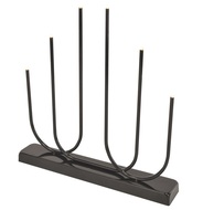 LED candle holder, Black, 6 LEDs, warm white, 38 × 40.5 × 6 cm