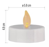 11459 Sv&iacute;čky LED sv&iacute;t&iacute;c&iacute; jantarov&eacute;, 5,8 cm, 4 ks b&iacute;l&eacute;-3