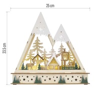 11485 LED dřevěn&aacute; v&aacute;nočn&iacute; krajina, 23,5 cm, 2x AA, vnitřn&iacute;, tepl&aacute; b&iacute;l&aacute;, časovač-3