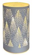 11712 Sv&iacute;t&iacute;c&iacute; skleněn&yacute; v&aacute;lec se stromy &ndash; b&iacute;l&yacute;, 15 x 9 cm, tepl&aacute; b&iacute;l&aacute;, 10 LED, časovač-2