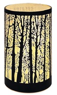 11713 Sv&iacute;t&iacute;c&iacute; skleněn&yacute; v&aacute;lec se stromy &ndash; čern&yacute;, 15 x 9 cm, tepl&aacute; b&iacute;l&aacute;, 10 LED, časovač-1