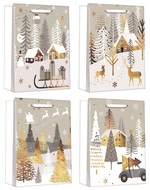 Christmas Gift Bag with Gold Foil L+ 30 x 42 x 12 cm