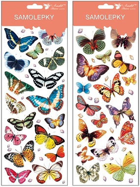 Glitter stickers - Butterflies 30 × 12 cm