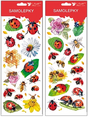 Glitter stickers - Ladybugs 34 x 12 cm