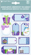 Gift tags blue-violet 3D 12.5 x 23 cm with glitter, 8 pcs.