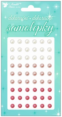 Decorative Sticker Gemstones, white and pink 10 x 19 cm