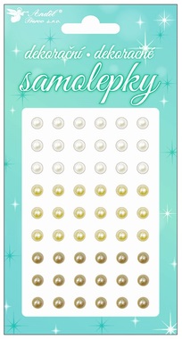 Decorative Sticker Gemstones-white,cream,copper 10 x 19 cm