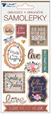 Stickers 3D with embossing – Motivational texts 17 × 9.5 cm