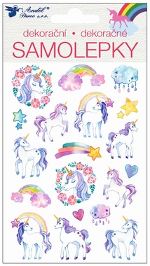 Stickers 3D - Unicorns and Rainbow 14 x 10 cm