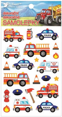 Plastic stickers - Rescue vehicles 10.5 x 19 cm