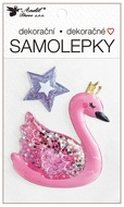 Glitter Filled Plastic Sticker – Swan 10.5 × 18 cm