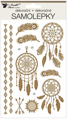 Plastic Stickers - Dreamcatchers with stones 14.5 x 25 cm