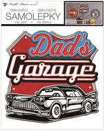 15058 Samolepic&iacute; cedulka Dad&acute;s Garage 31 x 38 cm-1