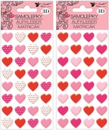 3D Stickers - Hearts 9.5 x 22 cm