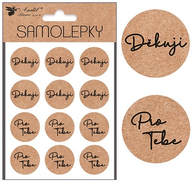 Gift stickers – Thank you and For you 12 pcs, O 3 cm