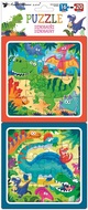15080 Puzzle 2 obr&aacute;zky 15 x 15 cm, 16 a 20 d&iacute;lků, dinosauři-1