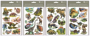 Csillámos és 3D effektusú dinoszaurusz matricák 13 x 19 cm