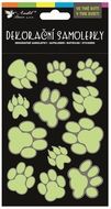 Glow in the dark stickers 3D - Paws 10.5 x 20 cm