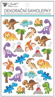 Plastic Stickers - Dinosaurs 14.5 x 25 cm