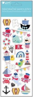 Plastic Stickers with Glitter - Pirates 10.5 x 30.5 cm
