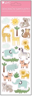 Plastic Stickers with Glitter - ZOO 10.5 x 30.5 cm