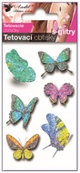 16059 Tetovac&iacute; obtisky Mot&yacute;li zelen&iacute; s glitry 10,5 x 6 cm-1