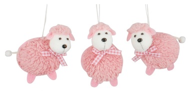 Hanging Pink Plush Sheep 8 x 8 x 3 cm