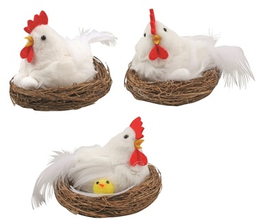 Hen on Nest 9 x 9 x 7 cm