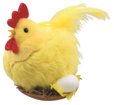 Plush Hen 10 x 11 x 13 cm, Yellow