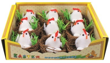 Nests w/Chicken 5,5 x 5,5 x 5 cm, 9 pcs in Box