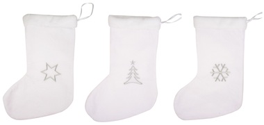 Hanging Santa Stocking White 25 x 40 x 1,5 cm