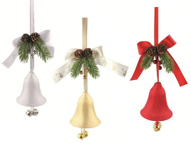 Fényes csengő gallyak díszítésével 10 x 32 x 8 cm, akasztáshoz